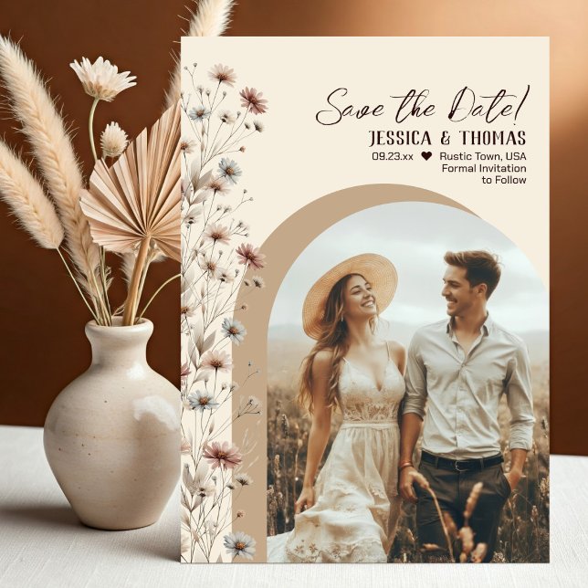Reserve A Data Casamento Rústico Boho Chic com Arco de Flores Sil (Criador carregado)
