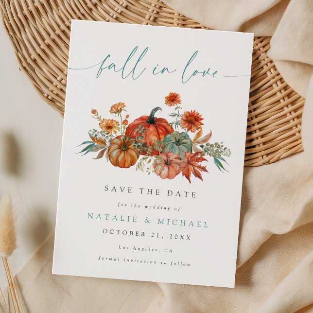 Reserve A Data Casamento Rústico Boho Chic de Abóbora de Outono (Criador carregado)