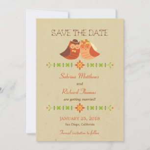 Reserve A Data Casamento Rústico Boho de Casal de Corujas Apaixon