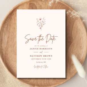 Reserve A Data Casamento Rústico Boho Laranja Queimada