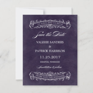 Reserve A Data Casamento Rústico Chic Salve a Data - Roxo