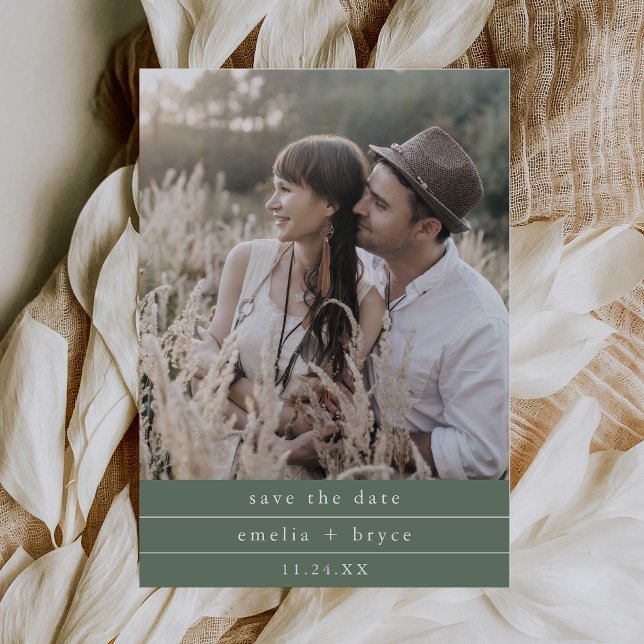 Reserve A Data Casamento Rústico de Floresta Simples - Foto EMELI (EMELIA Photo Nature Rustic Simple Woodland Wedding Save The Date)