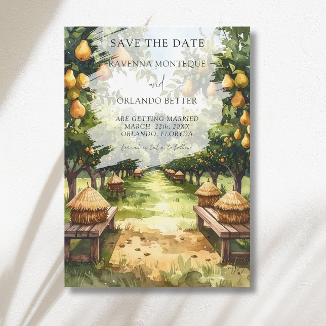 Reserve A Data Casamento Rústico em Pomar de Peras no Campo (Criador carregado)