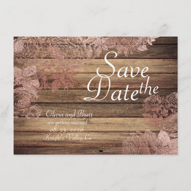Reserve A Data Casamento Rústico Floral de Renda Save The Date (Frente)
