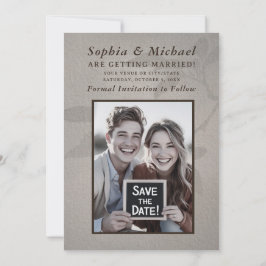 Reserve A Data Casamento Rústico Informal Fotografia de Salvar a 