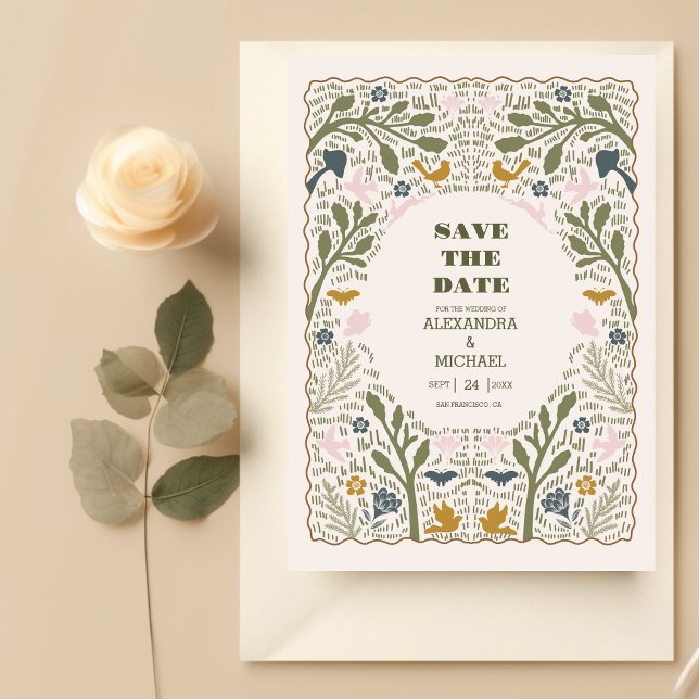 Reserve A Data Casamento Rústico Verde de Samambaia da Floresta (Criador carregado)