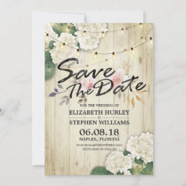 Reserve A Data Casamento Salvar A Data Hydrangea String Luz Madei