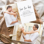 Reserve A Data Casamento Salve a Data Foto Elegante Simples<br><div class="desc">Casamento Salve os Cartões de Data que têm uma foto na frente e atrás. Os Cartões salve a data contêm uma tipografia cursiva escrita moderna,  escrita à mão,  que é elegante,  simples e moderna,  a ser usada depois da celebração do dia do casamento.</div>