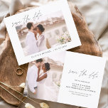 Reserve A Data Casamento Salve a data Foto minimalista simples<br><div class="desc">Casamento Salve os Cartões de Data que têm uma foto na frente e atrás. Os Cartões salve a data contêm uma moderna tipografia cursiva escrita escrita escrita escrita escrita escrita escrita escrita que é elegante,  simples e moderna a ser usada depois da simples celebração do dia de casamento minimalista.</div>