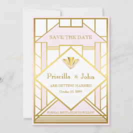 Reserve A Data Casamento Salve a Data, Grande Gatsby, rosa ouro b