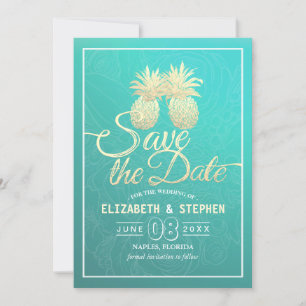 Reserve A Data Casamento Salve A Data Moderna Do Casal De Abacaxi