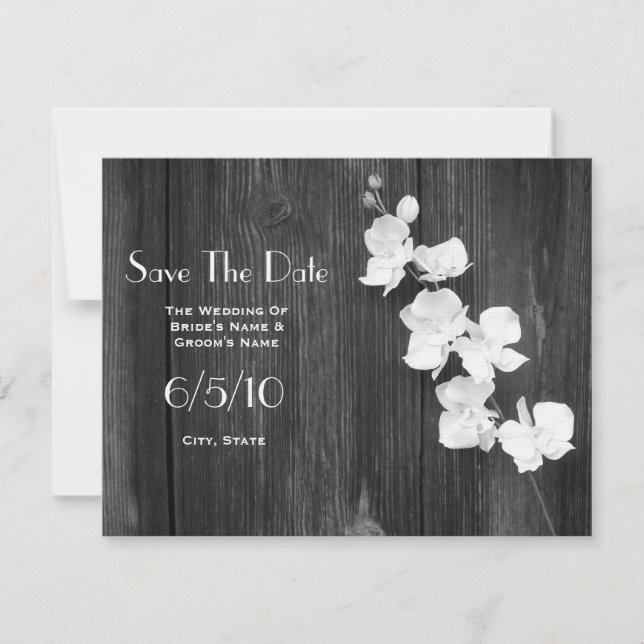 Reserve A Data Casamento Salve A Data - Orcihds & Barnwood (Frente)