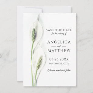 Reserve A Data Casamento Salve a Data White Peace Calla Lily