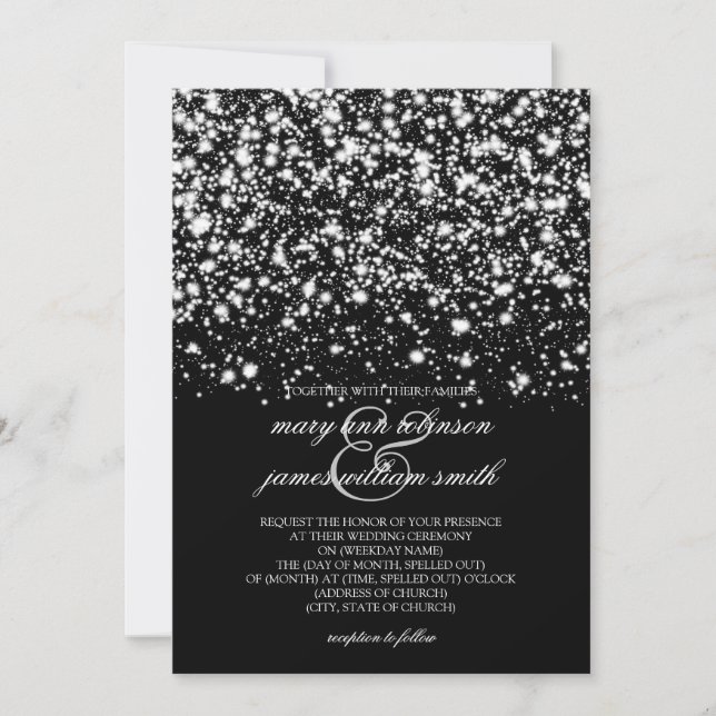 Reserve A Data Casamento Salve Data Prata Meia-Noite (Frente)