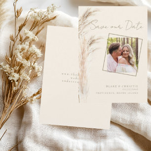 Reserve A Data Casamento Simples Casal Pampas Foto Creme