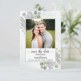 Reserve A Data Casamento Simples com Eucalipto Rústico & Lavanda