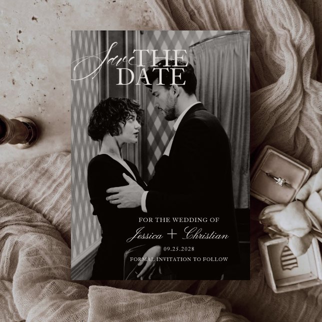 Reserve A Data Casamento Simples com Foto Estética de Dinheiro An (Criador carregado)