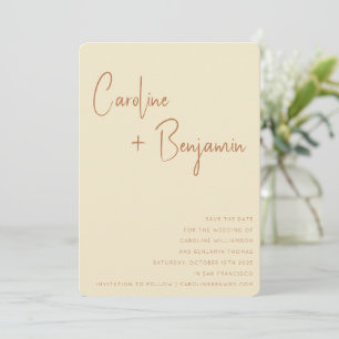Reserve A Data Casamento Simples De Boho Terracotta Cream