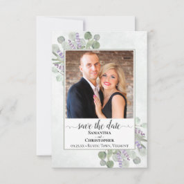 Reserve A Data Casamento Simples de Eucalyptus e Lavanda