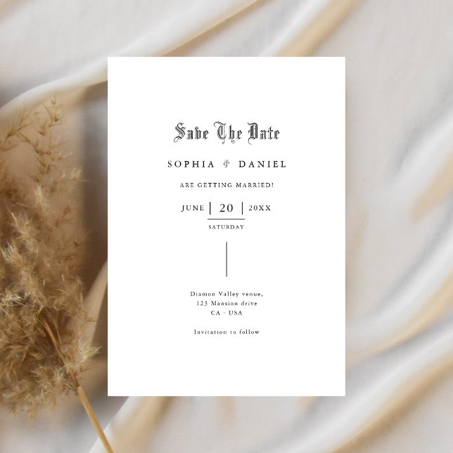 Reserve A Data Casamento Simples de Fontes Gótico Romântica (Criador carregado)