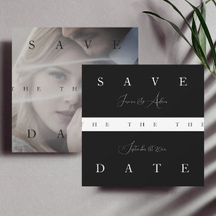 Reserve A Data Casamento Simples de Fotografias Chic Black White