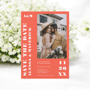 Reserve A Data Casamento simples de laranja branco e legado 2 fot