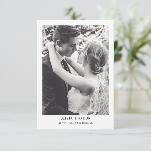 Reserve A Data  Casamento Simples e Elegante Texto e Foto | Casam (Em pé/Frente)