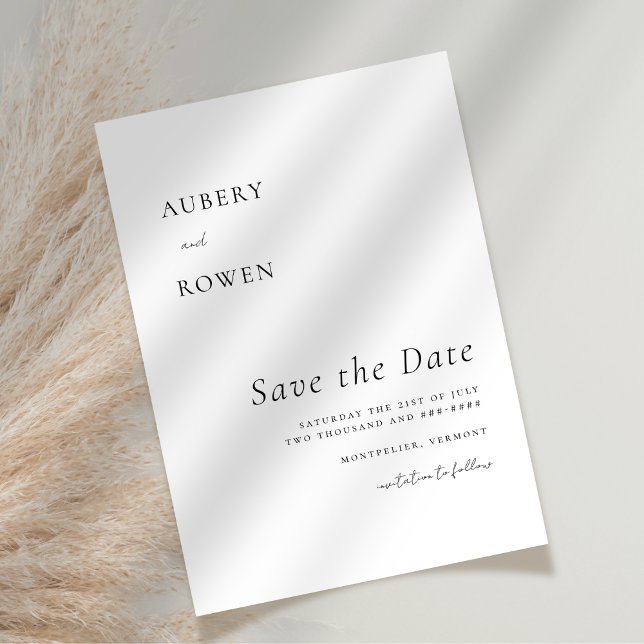 Reserve A Data Casamento Simples e Preto e Branco (Criador carregado)