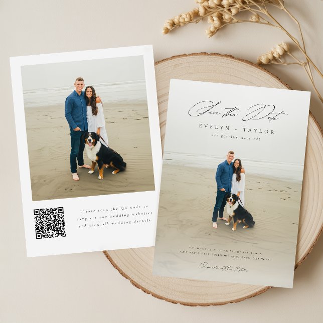 Reserve A Data Casamento Simples Elegante Moderno com Código QR F (Criador carregado)