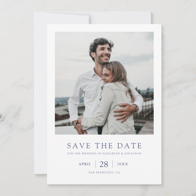 Reserve A Data Casamento Simples Elegante Moderno com Múltiplas F (Frente)