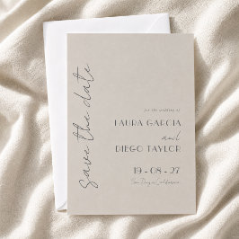 Reserve A Data Casamento Simples Elegante Taupe