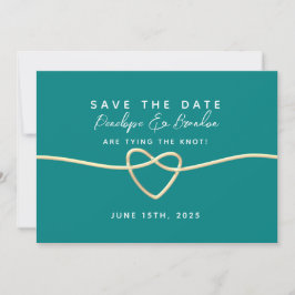 Reserve A Data Casamento Simples em Azul Turquesa