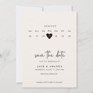 Reserve A Data Casamento simples minimalista de calender, salve a