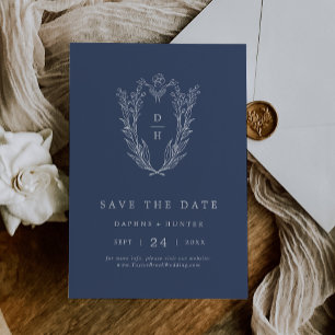 Reserve A Data Casamento Simples Mínimo Azul Escuro-Escuro DAPHNE