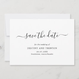 Reserve A Data Casamento Simples Moderno Rascunho de Letra Elegan