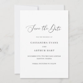 Reserve A Data Casamento Simples Não Fotográfico Elegante Clássic