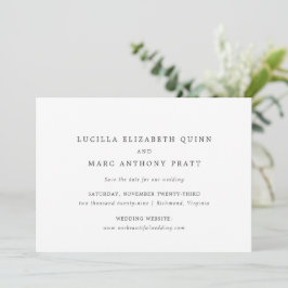 Reserve A Data Casamento Simples Preto e Branco Atemporal