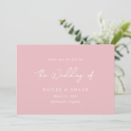 Reserve A Data Casamento Simples Rosa Moderno