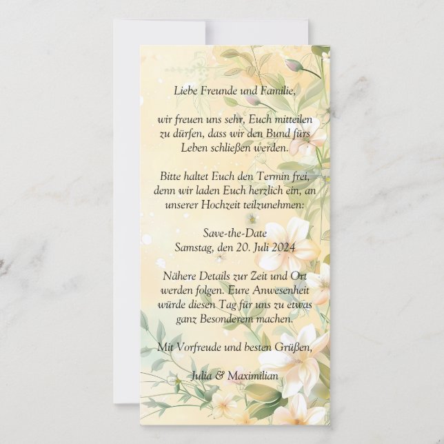 Reserve A Data Casamento sofisticado em pastel (Frente)
