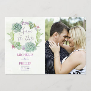 Reserve A Data Casamento Suculento Cactus Salve a Data