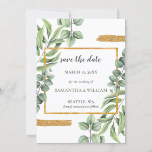Reserve A Data Casamento Suculento Russo Eucalipto Verde