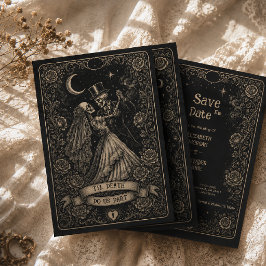 Reserve A Data Casamento Tarot Preto Gótico Assustador