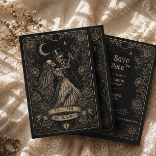 Reserve A Data Casamento Tarot Preto Gótico Assustador