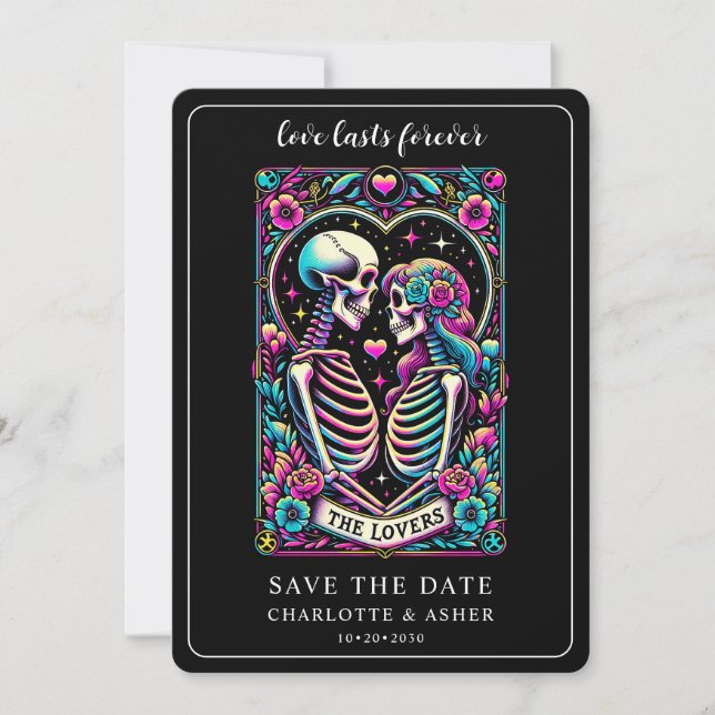 Reserve A Data Casamento Tarot Salvar Plano  (Frente)