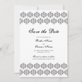 Reserve A Data Casamento tema damasco de Vintagem da Caligrafia P