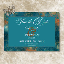 Casamento tema damasco Dourado de Teal Antiquado G
