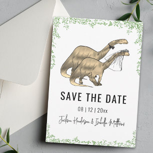 Reserve A Data Casamento Temático de Dinossauros Verde Salve o D