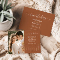 Casamento Terracotta com Calendário Russo Moderno