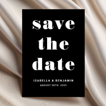Casamento Tipografia Preto e Branco Moderno