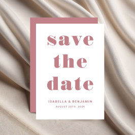 Reserve A Data Casamento Tipografia Rosa Moderna